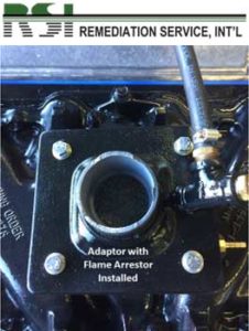 Adaptor with Flame Arrestor Installed