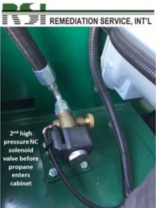 2nd High Pressure NC Solenoid Valve Before Propane Enters Cabinet